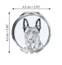 Holländischer Schäferhund, Hollandse Herdershond - Taschenspiegel mit Hund, personalisierter Taschenspiegel, kompakter Spiegel mit Art-Dog-Logo