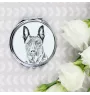 Holländischer Schäferhund, Hollandse Herdershond - Taschenspiegel mit Hund, personalisierter Taschenspiegel, kompakter Spiegel mit Art-Dog-Logo