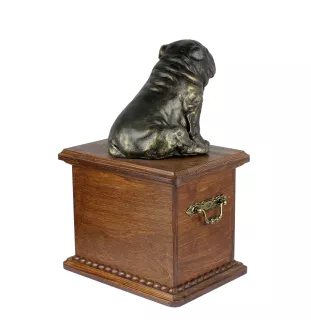 Bulldog, English Bulldog, British Bulldog - urn for dog ashes, wooden urn with a dog silhouette, classic urn for dog ashes by Art-Dog brand