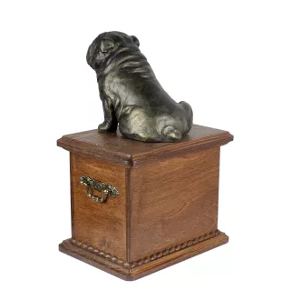 Bulldog, English Bulldog, British Bulldog - urn for dog ashes, wooden urn with a dog silhouette, classic urn for dog ashes by Art-Dog brand