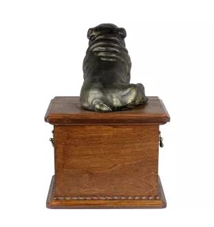 Bulldog, English Bulldog, British Bulldog - urn for dog ashes, wooden urn with a dog silhouette, classic urn for dog ashes by Art-Dog brand