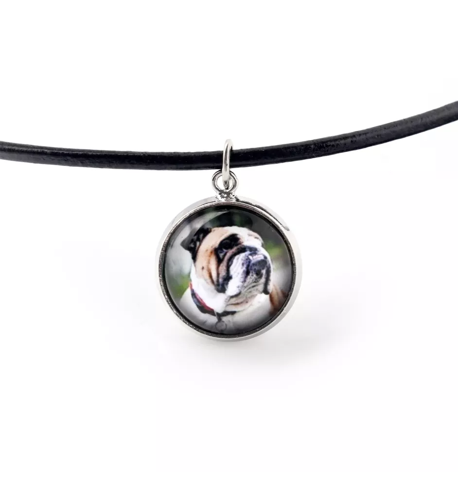 Bulldog, Englische Bulldogge - Halskette mit Anhänger mit Ihrem Foto, handgefertigt, handgefertigter Schmuck der Marke Art-Dog