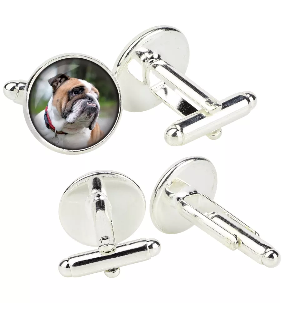 Bulldog, Bulldog anglais - Boutons de manchette dans une boîte, bijoux faits à la main, produit de la marque Art-Dog