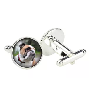 Buldog spinka do mankietów w pudełku ze zdjęciem Art-Dog