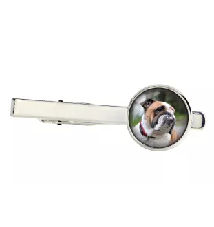 Bulldog, Englische Bulldogge Ärmelknöpfe und Krawatte mit Ihrem Foto, Anzugaccessoire, Herrenschmuck der Marke Art-Dog