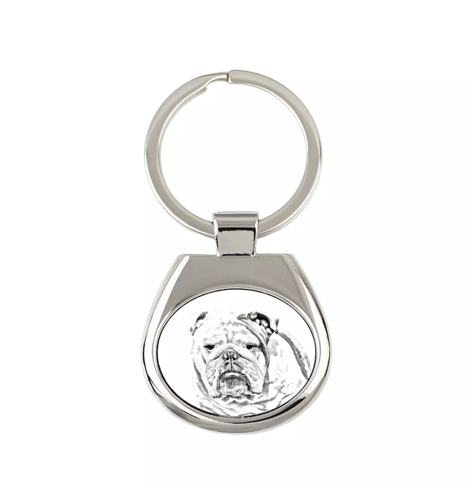 Bulldog, Englische Bulldogge - Schlüsselanhänger mit Hund, Anhänger mit Aufdruck, personalisierter Anhänger der Marke Art-Dog