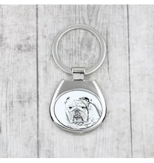 Bulldog, Englische Bulldogge - Schlüsselanhänger mit Hund, Anhänger mit Aufdruck, personalisierter Anhänger der Marke Art-Dog