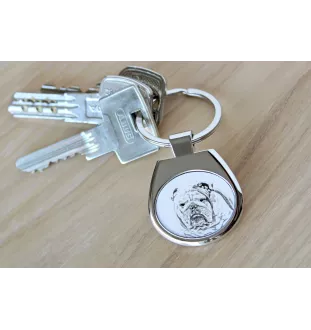 Bulldog, Englische Bulldogge - Schlüsselanhänger mit Hund, Anhänger mit Aufdruck, personalisierter Anhänger der Marke Art-Dog