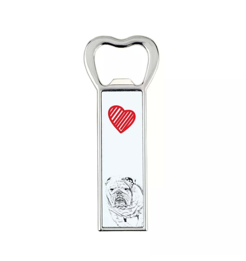 Bulldog, Englische Bulldogge - Flaschenöffner mit Hund, personalisierter Flaschenöffner für den Kühlschrank, ein einzigartiges Geschenk für Männer von der Marke Art-Dog