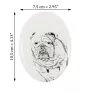 Bulldog, Englische Bulldogge - Gedenktafel mit einem Foto eines Hundes, Grabplatte mit Druck, personalisierte ovale Platte der Marke Art-Dog