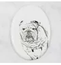 Bulldog, English Bulldog, British Bulldog - commemorative plaque with a photo of a dog, tombstone with a print, personalized oval plaque from the Art-Dog brand