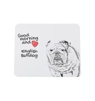 Bulldog, Englische Bulldogge - Mauspad mit Druck, personalisiertes Mauspad mit Hund, einzigartiges Gadget für Büroangestellte von Art-Dog.