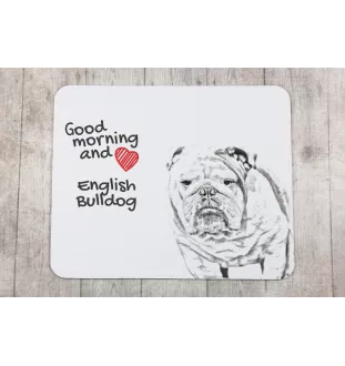 Bulldog, Englische Bulldogge - Mauspad mit Druck, personalisiertes Mauspad mit Hund, einzigartiges Gadget für Büroangestellte von Art-Dog.