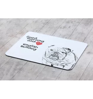 Bulldog, Englische Bulldogge - Mauspad mit Druck, personalisiertes Mauspad mit Hund, einzigartiges Gadget für Büroangestellte von Art-Dog.