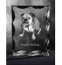 Bulldog, English Bulldog, British Bulldog - crystal with a picture of a dog, glass statuette with a picture, unique frame with a picture from Art-Dog brand