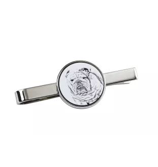 Buldog spinka do krawatu z psem Art-Dog