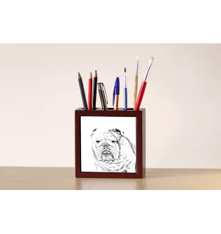 Bulldog, Bulldog anglais - porte-stylo avec chien, organiseur de bureau avec impression, décoration de bureau personnalisée de la marque Art-Dog