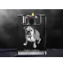 Bulldog, Bulldog anglais - Bougeoir avec photo de chien, porte bougie en cristal, cadeau personnalisé par la marque Art-Dog