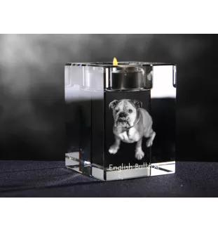 Buldog świecznik kryształowy z psem Art-Dog