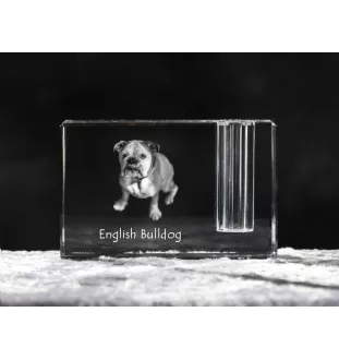 Buldog penholder kryształowy z psem Art-Dog