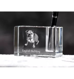 Buldog penholder kryształowy z psem Art-Dog
