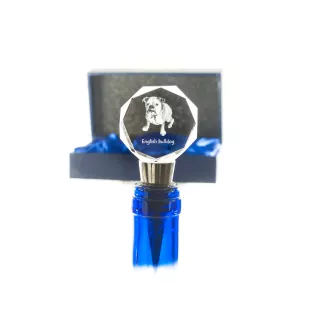 Bulldog, Englische Bulldogge - Flaschenverschluss, Weinverschluss aus Kristall mit Foto, personalisiertes Geschenk für Barkeeper der Marke Art-Dog