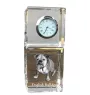 Bulldog, English Bulldog, British Bulldog - crystal clock with a photo, a photo of a dog in crystal, personalized desk clock by Art-Dog brand