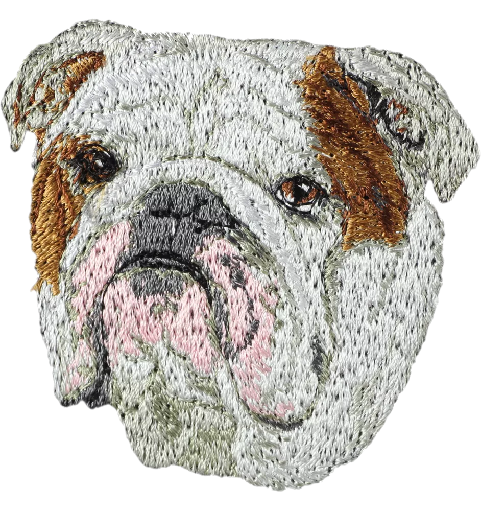Bulldogge - Hund geformtes Aufnäher, besticktes Patch, einzigartiges Dekor für den Rucksack der Marke Art-Dog