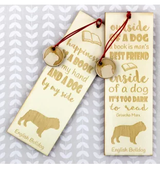 Bulldog, English Bulldog, British Bulldog - dog bookmark, personalized bookmark, gift for bookworm from Art-Dog brand