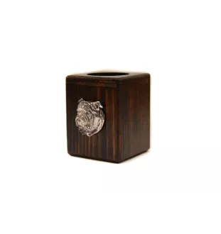 Bulldog, English Bulldog, British Bulldog I - wooden candle holder with a dog, a unique souvenir after losing a dog, a handicraft from the Art-Dog brand