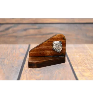 Bulldog, Bulldog anglais III - bougeoir en bois avec un chien, support pour bougie chauffe-plat, lieu de mémoire pour chien de la marque Art-Dog
