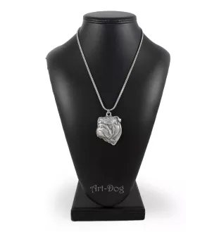 Bulldog, Englische Bulldogge II - Halskette mit Hund, Hundeanhänger an einer silbernen Kette, einzigartiger Schmuck der Marke Art-Dog