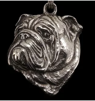 Bulldog, Bulldog anglais II - un collier avec un chien, un pendentif de chien sur une chaîne en argent, un bijou unique de la marque Art-Dog