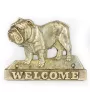 Bulldog - a door sign with a dog, a brass welcome plaque, a unique sign with the inscription Welcome from the Art-Dog brand