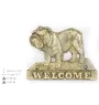 Bulldog - a door sign with a dog, a brass welcome plaque, a unique sign with the inscription Welcome from the Art-Dog brand