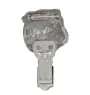 Bulldog, English Bulldog, British Bulldog - brooch with a clip, holder for a start number, silver-plated dog show pin from the Art-Dog brand