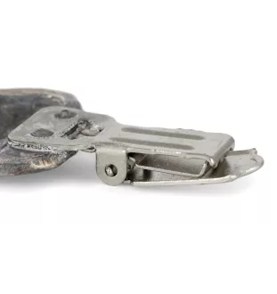 Bulldog, English Bulldog, British Bulldog - brooch with a clip, holder for a start number, silver-plated dog show pin from the Art-Dog brand