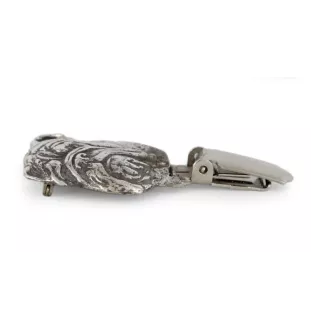 Bulldog, English Bulldog, British Bulldog - brooch with a clip, holder for a start number, silver-plated dog show pin from the Art-Dog brand