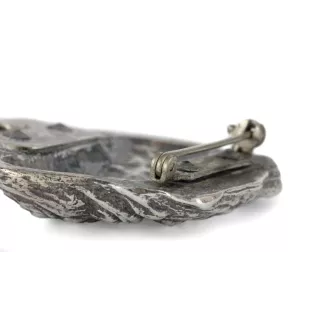 Bulldog, Englische Bulldogge - Brosche mit Clip, Startnummernhalter, versilberte Anstecknadel für Hundeausstellungen der Marke Art-Dog