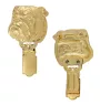 Bulldog, Englische Bulldogge - Brosche mit Clip, vergoldeter Startnummernhalter, elegante Hundeaustellungsnadel der Marke Art-Dog
