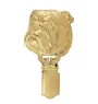 Bulldog, English Bulldog, British Bulldog - brooch with a clip, gold-plated holder for a race number, elegant dog show pin from Art-Dog brand