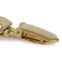 Bulldog, English Bulldog, British Bulldog - brooch with a clip, gold-plated holder for a race number, elegant dog show pin from Art-Dog brand