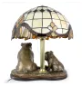 Bulldog, Englische Bulldogge - Lampe mit einem Lampenschirm aus Tiffanyglas, Tischlampe mit einer Hunde-Statuette, Inneneinrichtung im Retro-Stil der Marke Art-Dog