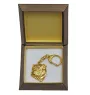 Bulldog, English Bulldog, British Bulldog I - keychain and necklace with a dog in a box, high-quality gold-plated product, Art-Dog brand