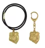 Bulldog, English Bulldog, British Bulldog II - keychain and necklace with a dog in a box, high-quality gold-plated product, Art-Dog brand