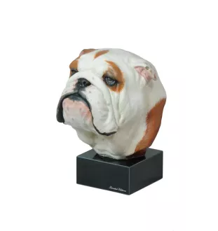 Bulldog, Englische Bulldogge - bemalte Figur, Statue, Skulptur, vom Künstler hergestellt, Marke Art-Dog