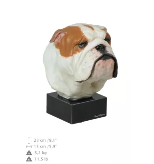 Bulldog, Englische Bulldogge - bemalte Figur, Statue, Skulptur, vom Künstler hergestellt, Marke Art-Dog
