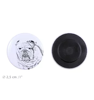 Bulldog, English Bulldog, British Bulldog - magnet with a dog's pupil, exceptionally light, strong magnet, handmade product by the Art-Dog brand