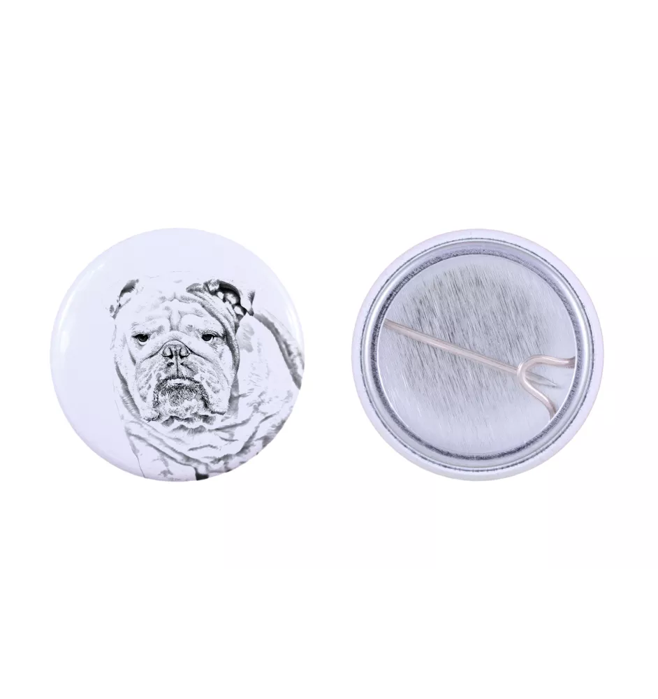 Bulldog, English Bulldog, British Bulldog - pin with your dog, add your own photo, Art-Dog brand