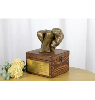 Bulldog - urne pour les cendres du chien avec une statuette, petite urne pour chien, urne personnalisée avec le buste du chien de la marque Art-Dog